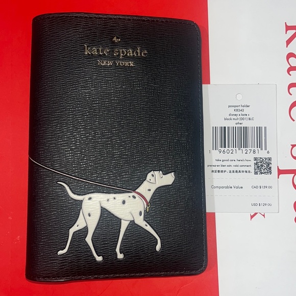 ♠️ kate spade Disney X 101 Dalmatians Dog Saffiano Passport Holder Case - Picture 13 of 14